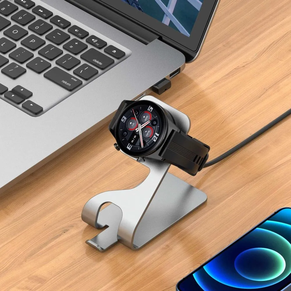 Honor Watch GS 3 charging cable with aluminum bracket stand - Grey