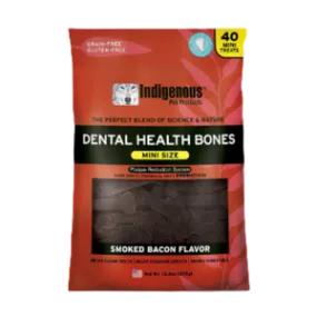 Indigenous Smoked Bacon Grain-Free Dental Dog Treats, Mini 40ct