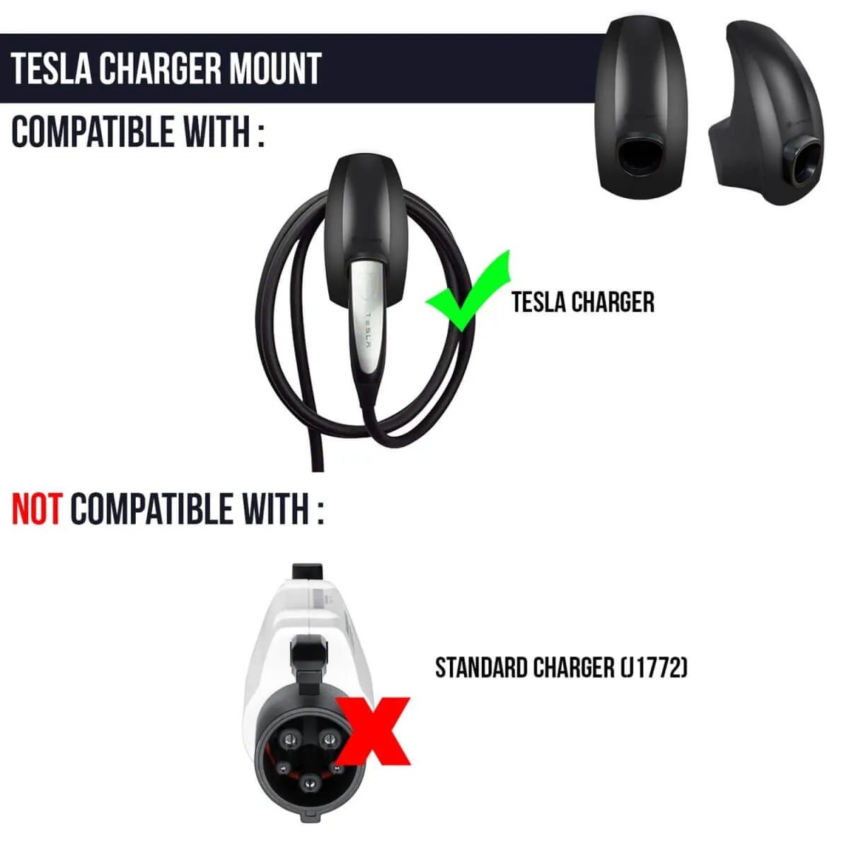 Lectron EV Charger Mount for Tesla | Cord Organizer