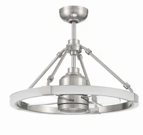 Levy 19" Ceiling Fan in Brushed Polished Nickel