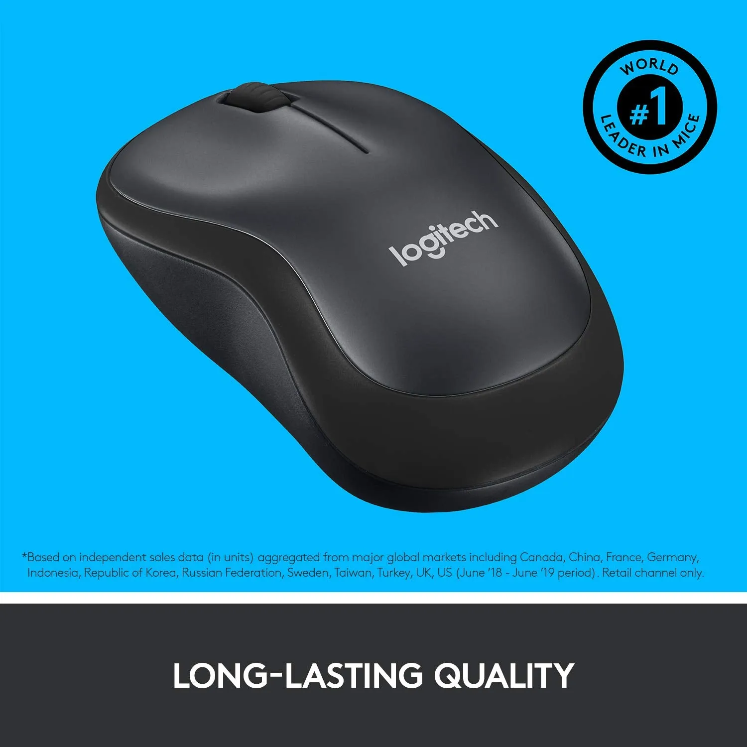 Logitech M221 Silent 無線靜音滑鼠 - Carbon Black 炭黑色 910-004886 原裝行貨