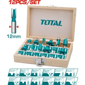 Maletin Mixto De 12 Pcs De Puntas Para Router De 12Mm. Alta Calidad.