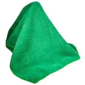 MicroWorks® Green Kitchen & Restaurant Microfiber Rags (16" x 16") - Pack of 12