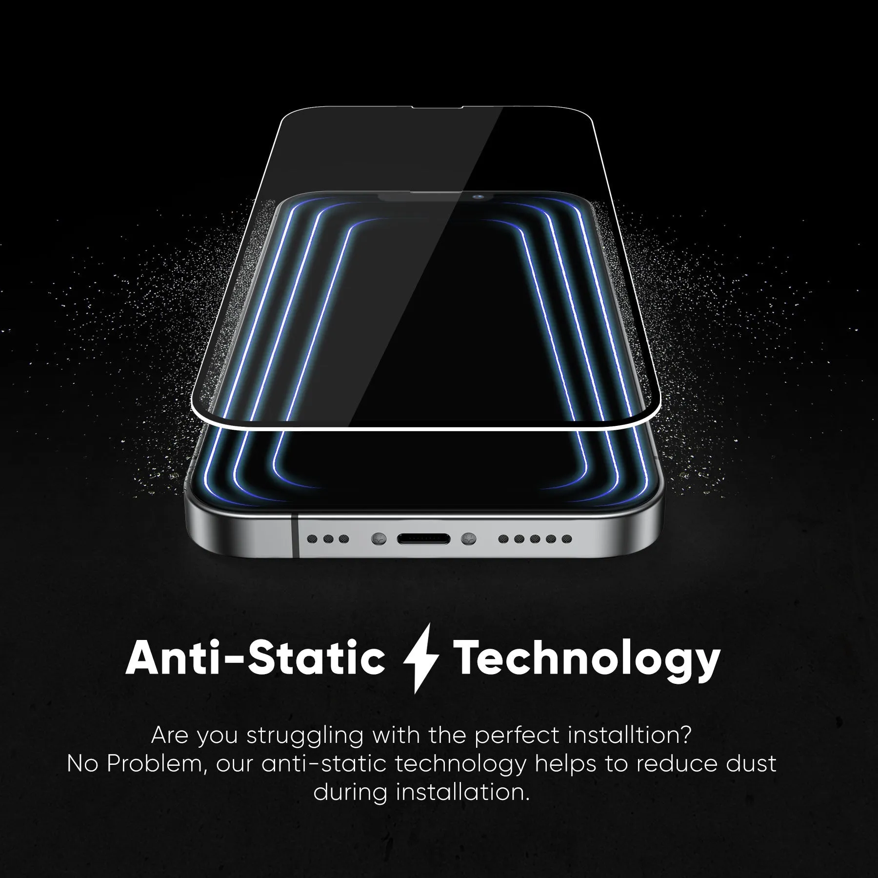 NanoArmour iPhone 14 Pro Screen Protector Antimicrobial Anti-Dust Edge-to-Edge Blue Light Blocker