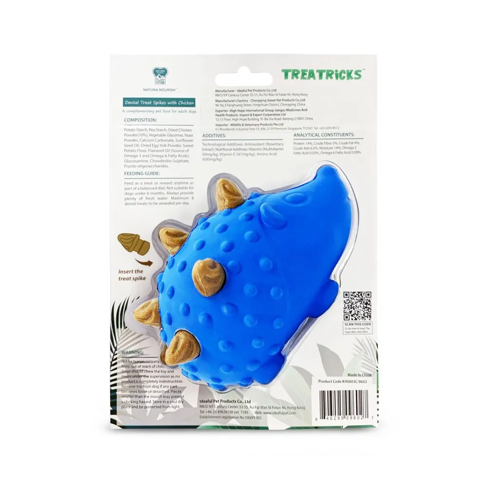 Natura Nourish Treatricks 2-in-1 Chicken Dental Chew Dog Toy (Hedgehog)