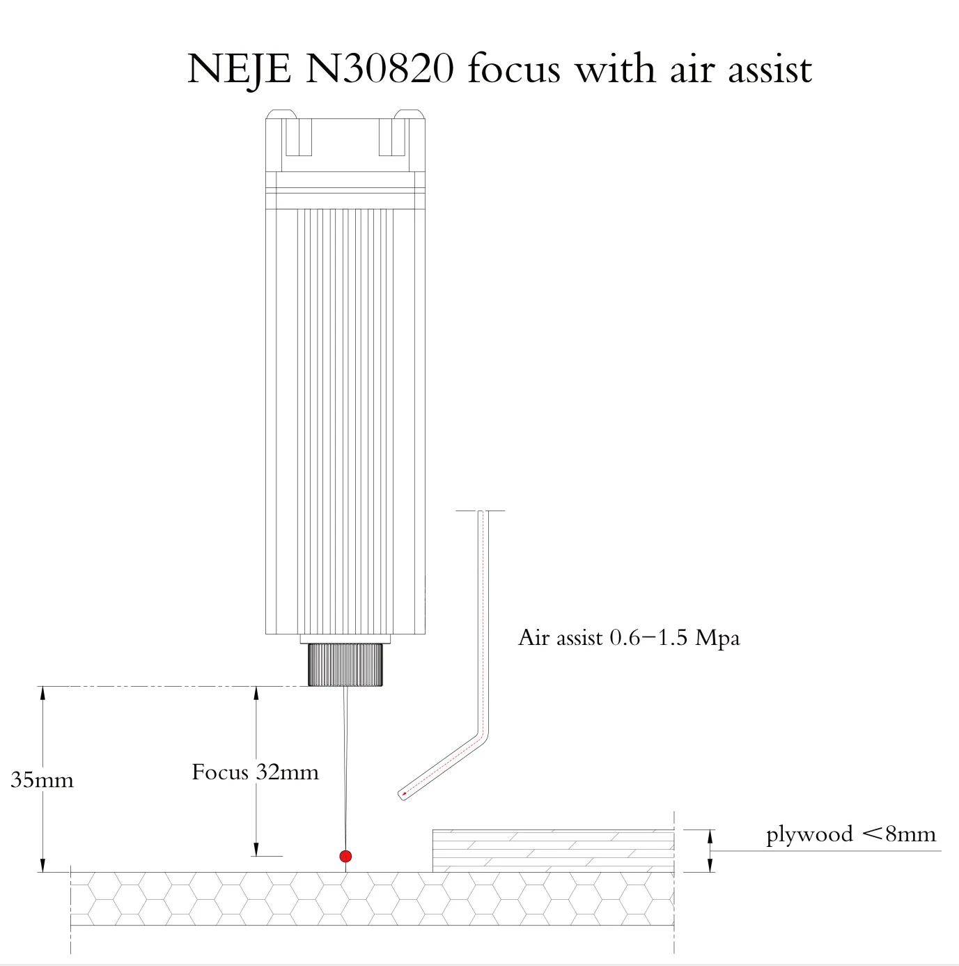 NEJE N30820 Laser Module Kits, 5.5-7.5w Output for Deep Carving and Widely Cutting