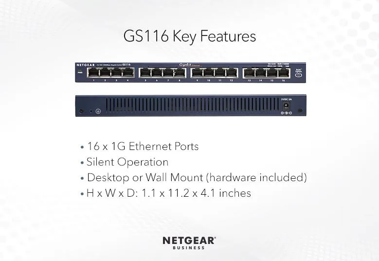 Netgear 16-Port Gigabit Ethernet Unmanaged Switch