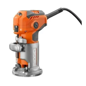 Open Box -  RIDGID 5.5 Amp Corded Compact Power Trim Router with Micro-Adjust Dial R24012