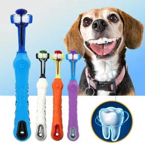 PawsomeCare Dog Toothbrush - Three-Sided Pet Dental Brush for Fresh Breath, Tartar Control, and Gentle Teeth Cleaning