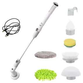 Powerful Cordless Spin Scrubber 4000 mAh, 6 Brushes