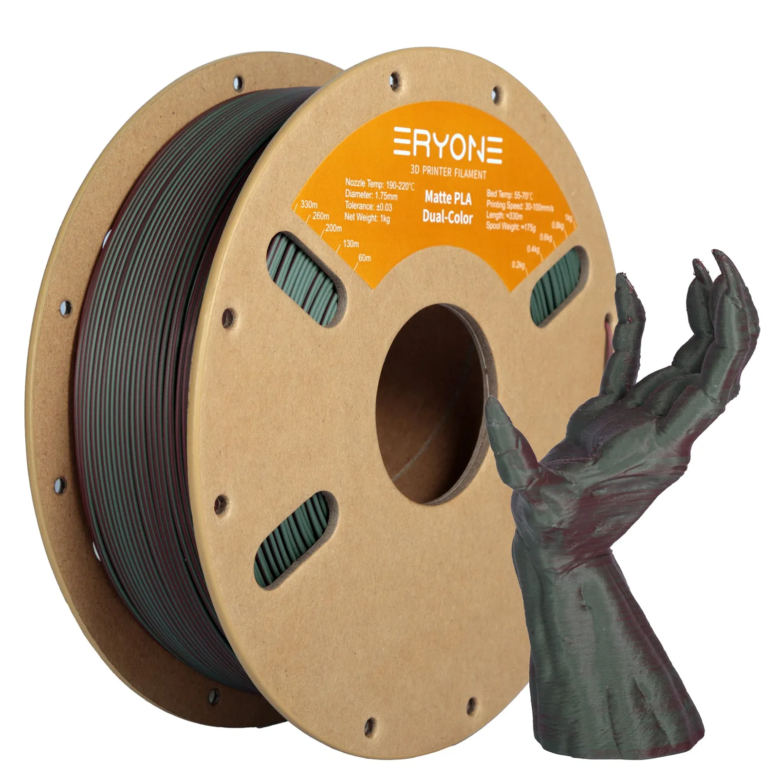 Pre-Sale- ERYON Matte Dual-Color PLA Filament for 3D Printers,1kg  FREE SHIPPING(MOQ:20 rolls,can mix color)