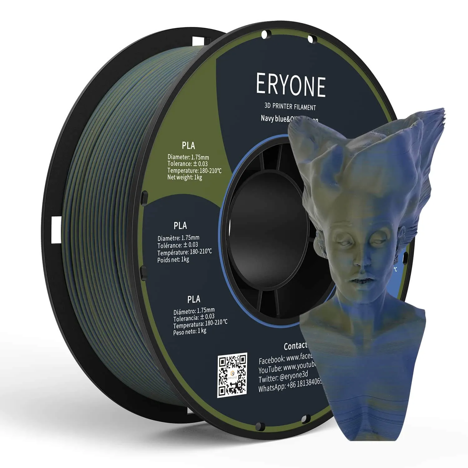 Pre-Sale- ERYON Matte Dual-Color PLA Filament for 3D Printers,1kg  FREE SHIPPING(MOQ:20 rolls,can mix color)