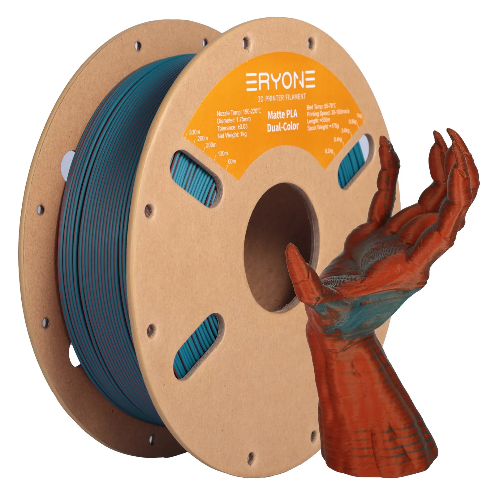 Pre-Sale- ERYON Matte Dual-Color PLA Filament for 3D Printers,1kg  FREE SHIPPING(MOQ:20 rolls,can mix color)