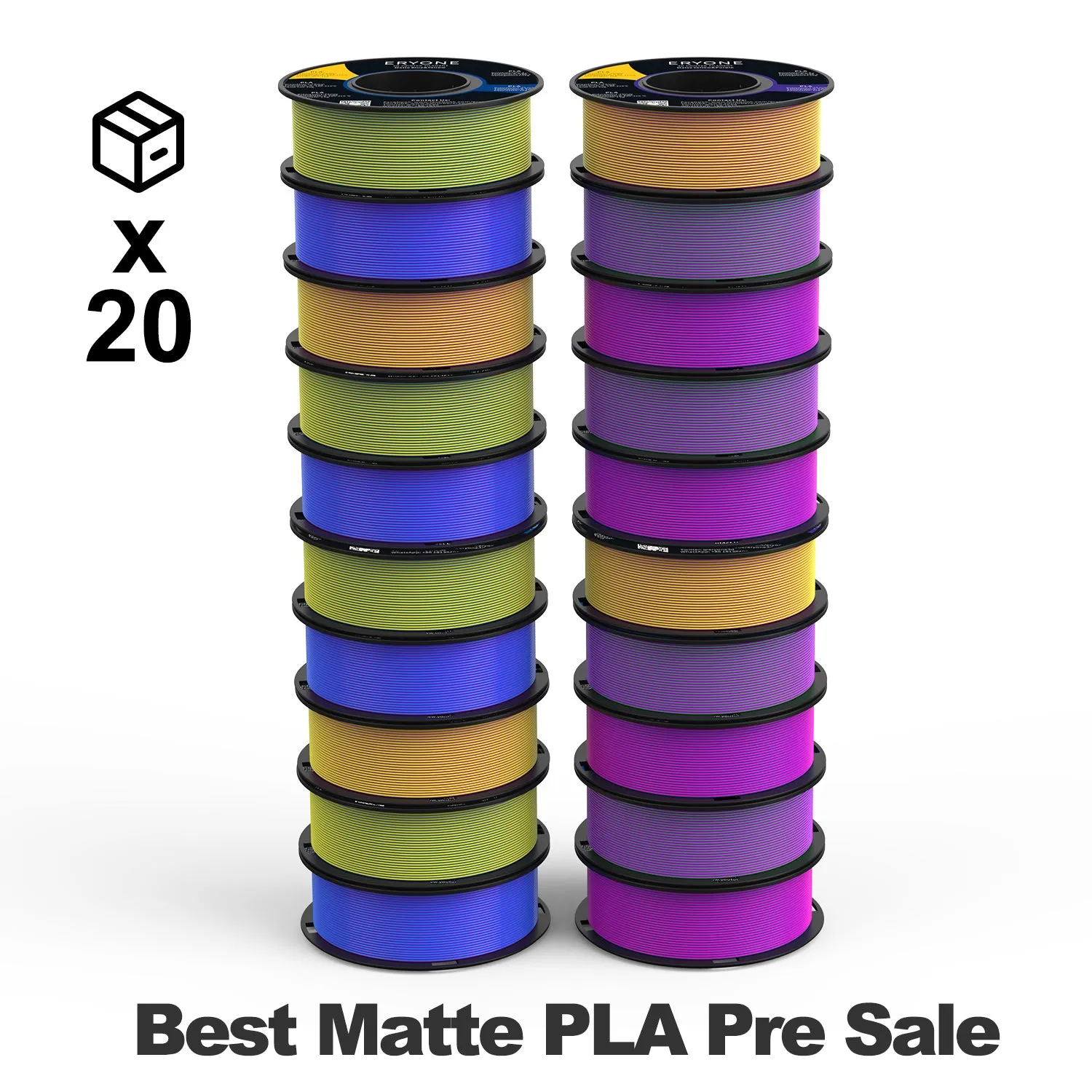 Pre-Sale- ERYON Matte Dual-Color PLA Filament for 3D Printers,1kg  FREE SHIPPING(MOQ:20 rolls,can mix color)