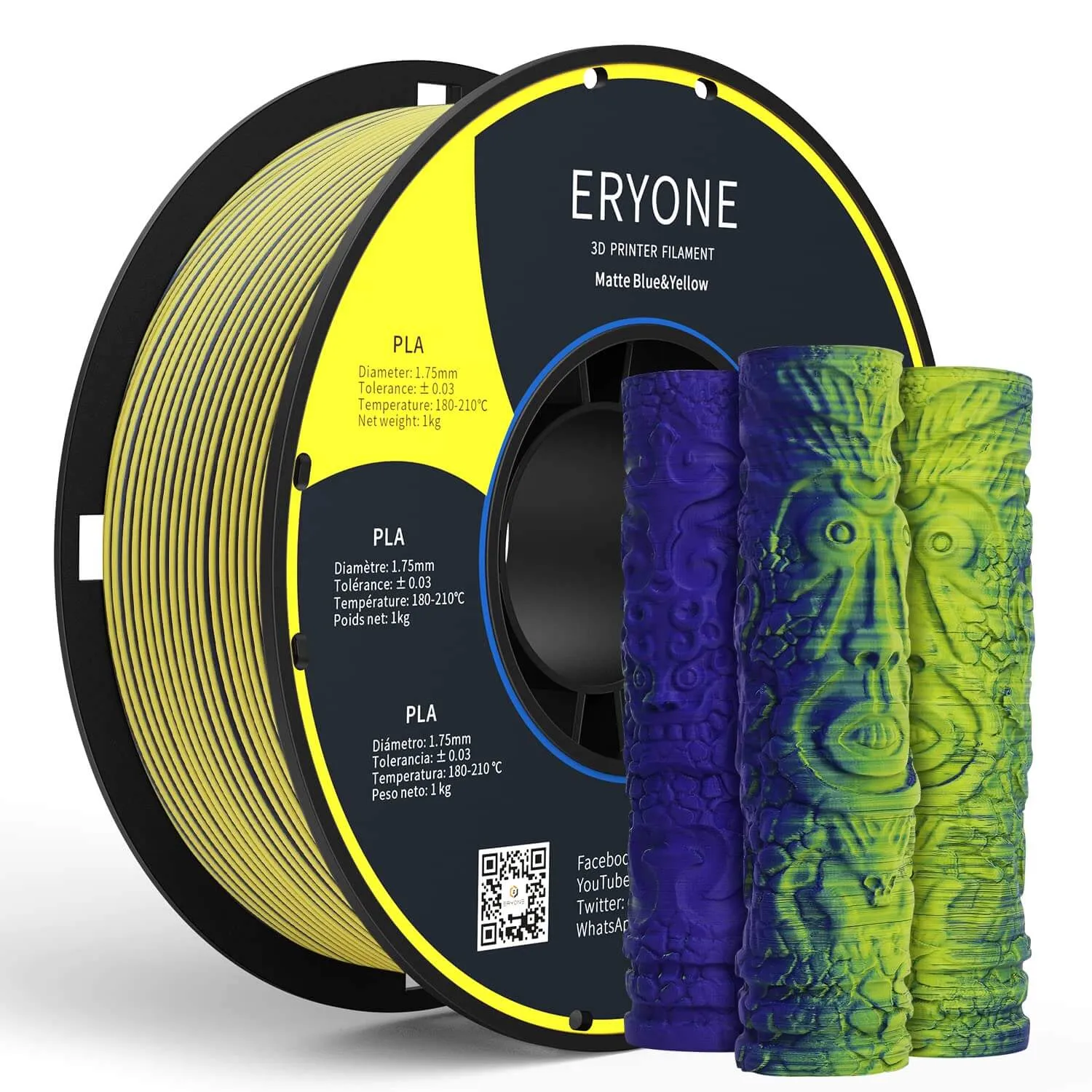 Pre-Sale- ERYON Matte Dual-Color PLA Filament for 3D Printers,1kg  FREE SHIPPING(MOQ:20 rolls,can mix color)