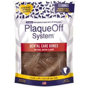 ProDen PlaqueOff Dental Care Bones Natural Bacon Flavor Grain-Free Dog Treats 482g