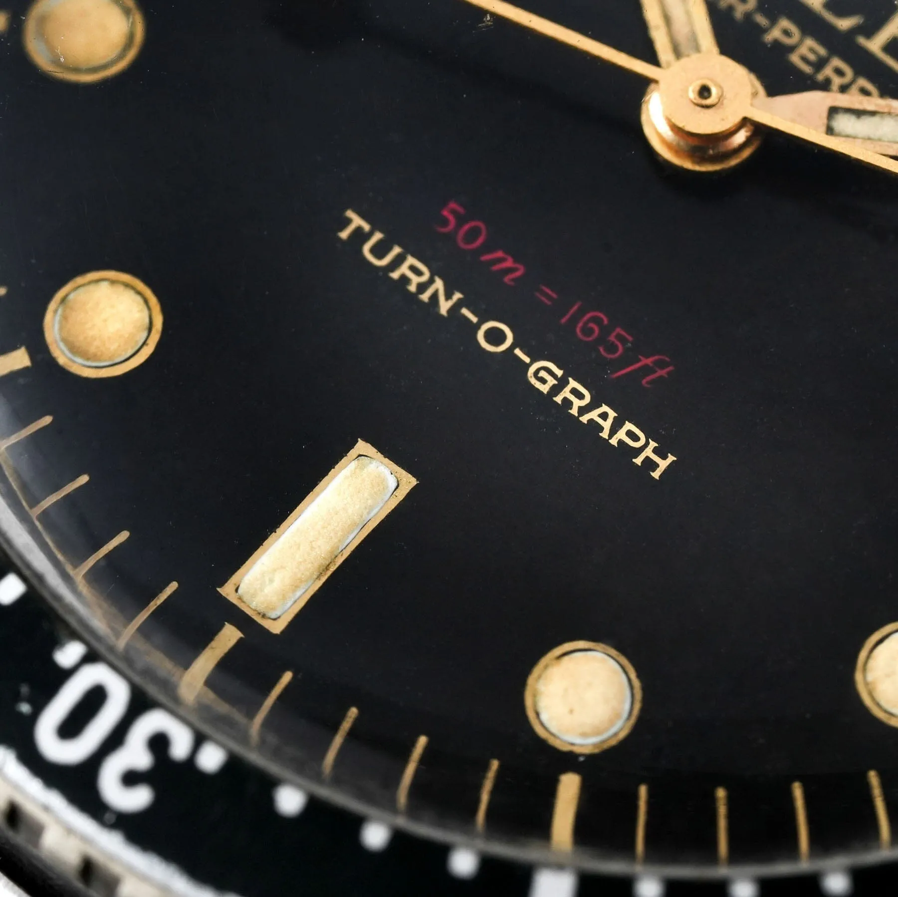 Rolex Turn-O-Graph 6202 Gilt Dial Red Depth Red Triangle Bezel