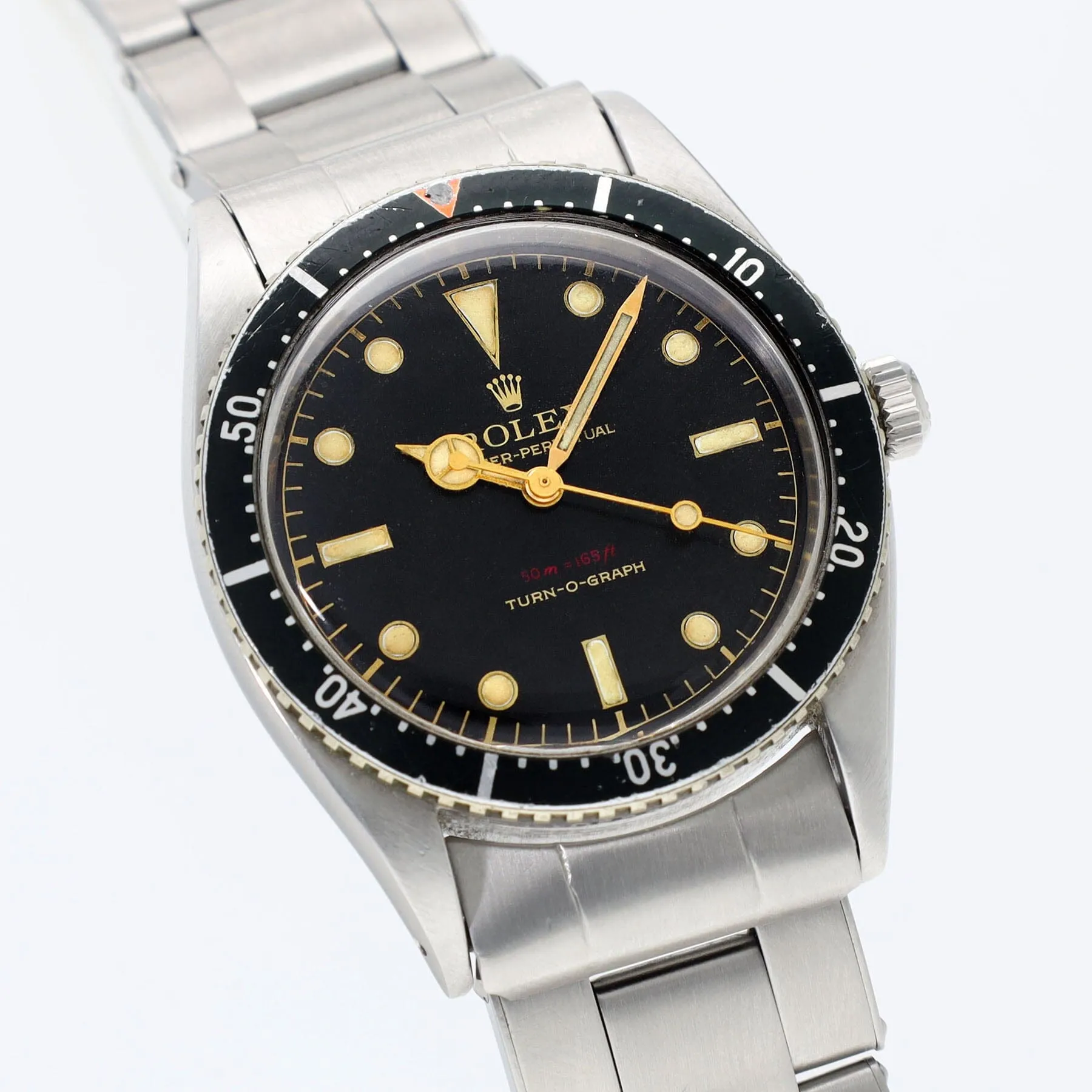 Rolex Turn-O-Graph 6202 Gilt Dial Red Depth Red Triangle Bezel