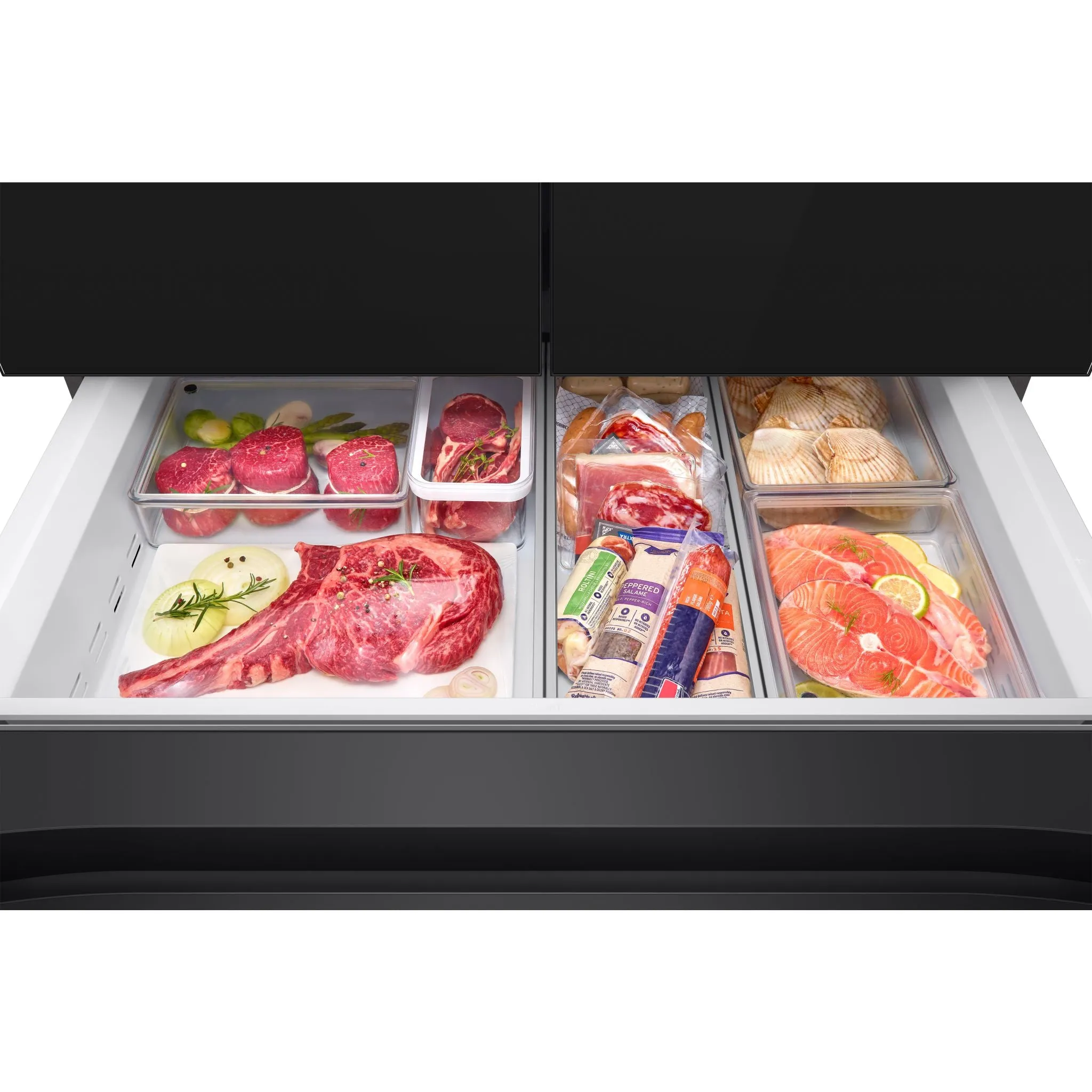 Samsung Bespoke 4 Door Fridge (RF29BB89008MAC) - Charcoal   Matt Black Steel