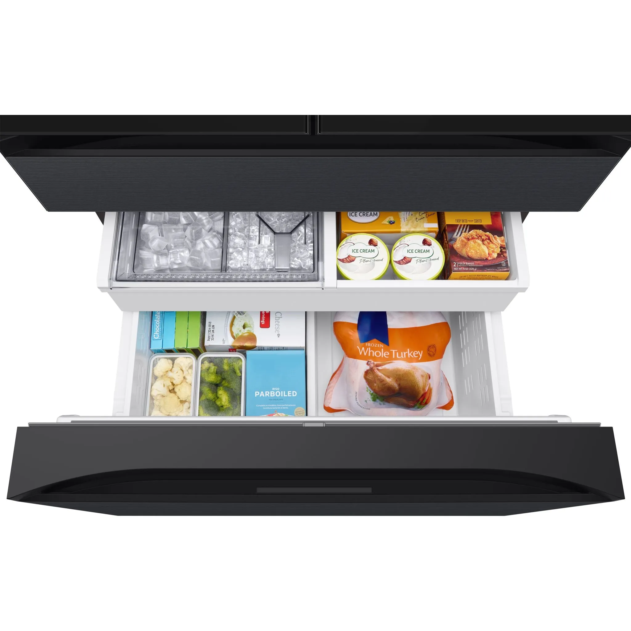 Samsung Bespoke 4 Door Fridge (RF29BB89008MAC) - Charcoal   Matt Black Steel