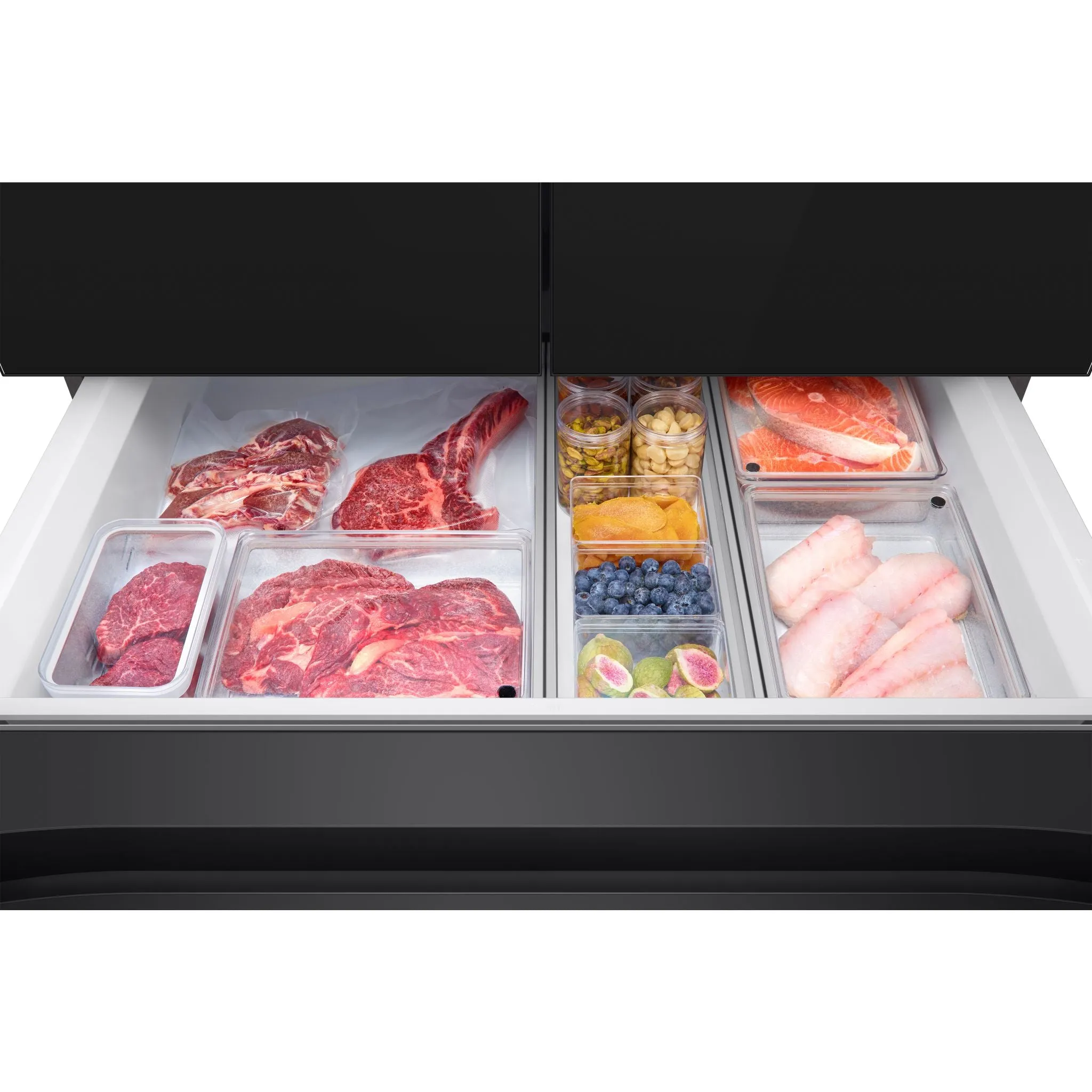 Samsung Bespoke 4 Door Fridge (RF29BB89008MAC) - Charcoal   Matt Black Steel