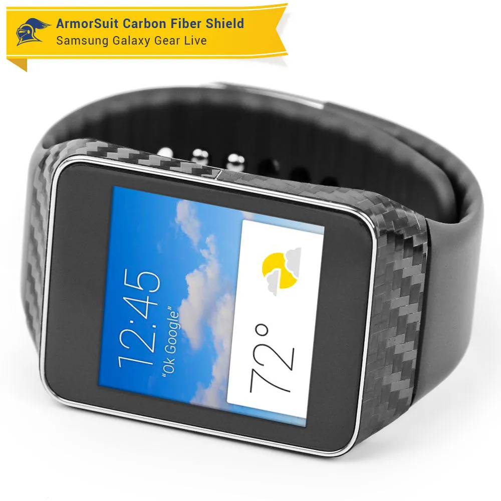 Samsung Galaxy Gear Live Screen Protector   Black Carbon Fiber Film Protector