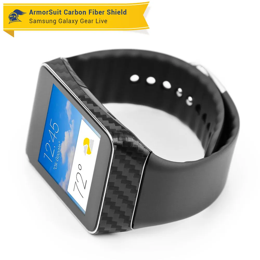 Samsung Galaxy Gear Live Screen Protector   Black Carbon Fiber Film Protector