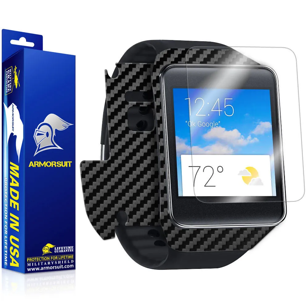 Samsung Galaxy Gear Live Screen Protector   Black Carbon Fiber Film Protector