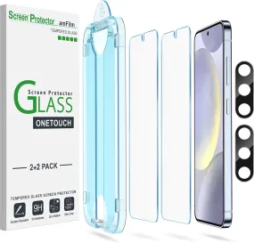 Samsung Galaxy S24 Plus/ S24  6.7" Screen Protector Tempered Glass Camera Lens Protector, 30 Seconds Installation, 9H Hardness Case