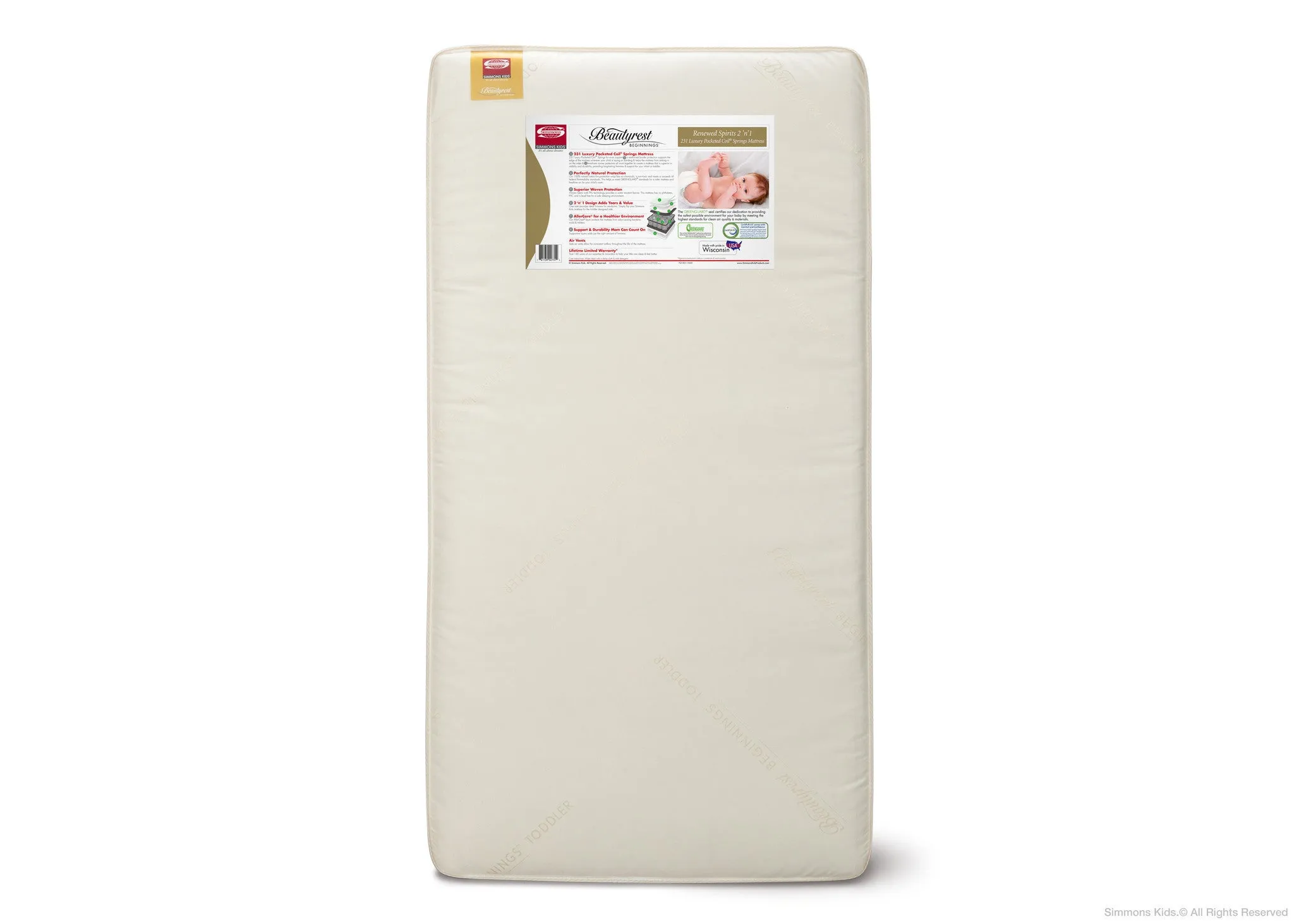 Simmons Kids Beautyrest® Beginnings Naturally Restored Comfort Infant & Toddler Mattress