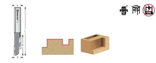 Stagger Tooth Plunge Router Bit | 1⁄2 Dia x 2 5⁄8 x 1⁄2" Shank | 51313 | 738685513132