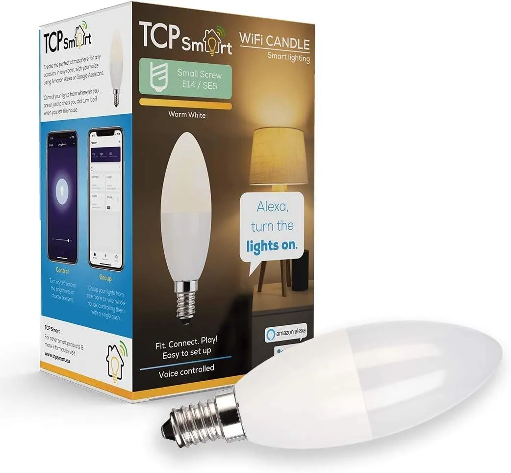 TCP Warm White Small Screw E14/SES Wifi Smart Candle - LB40E1OWW1527