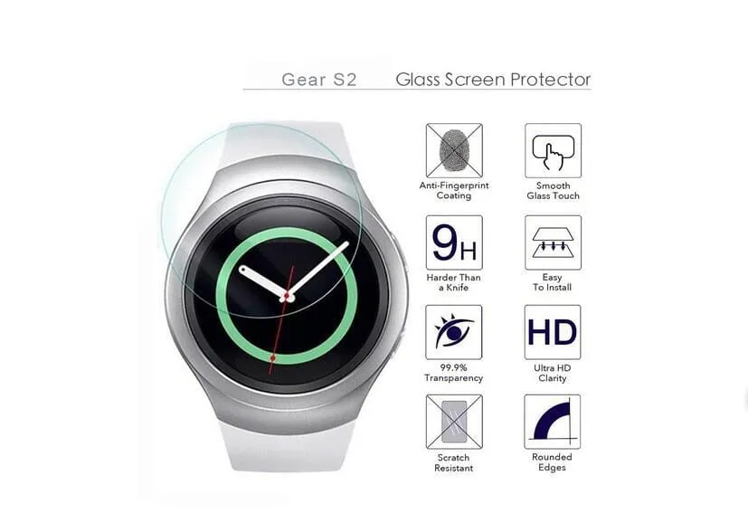 Tempered Glass Screen Protector Compatible with the Samsung Gear S2