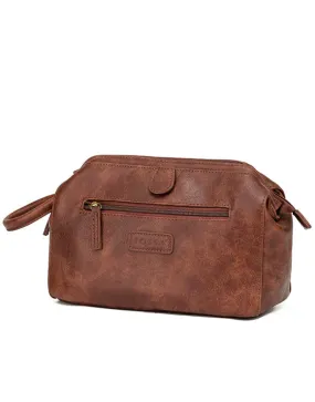 Tosca - VG006 Vegan Leather Wash Bag - Brown