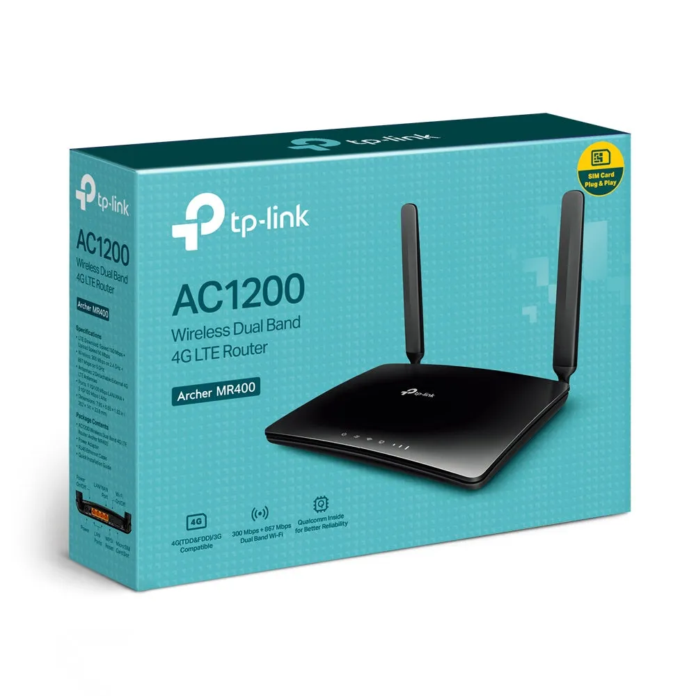 Tp-Link Archer Mr400 - Wireless Router - Wwan - 802.11A/B/G/N/Ac - Desktop