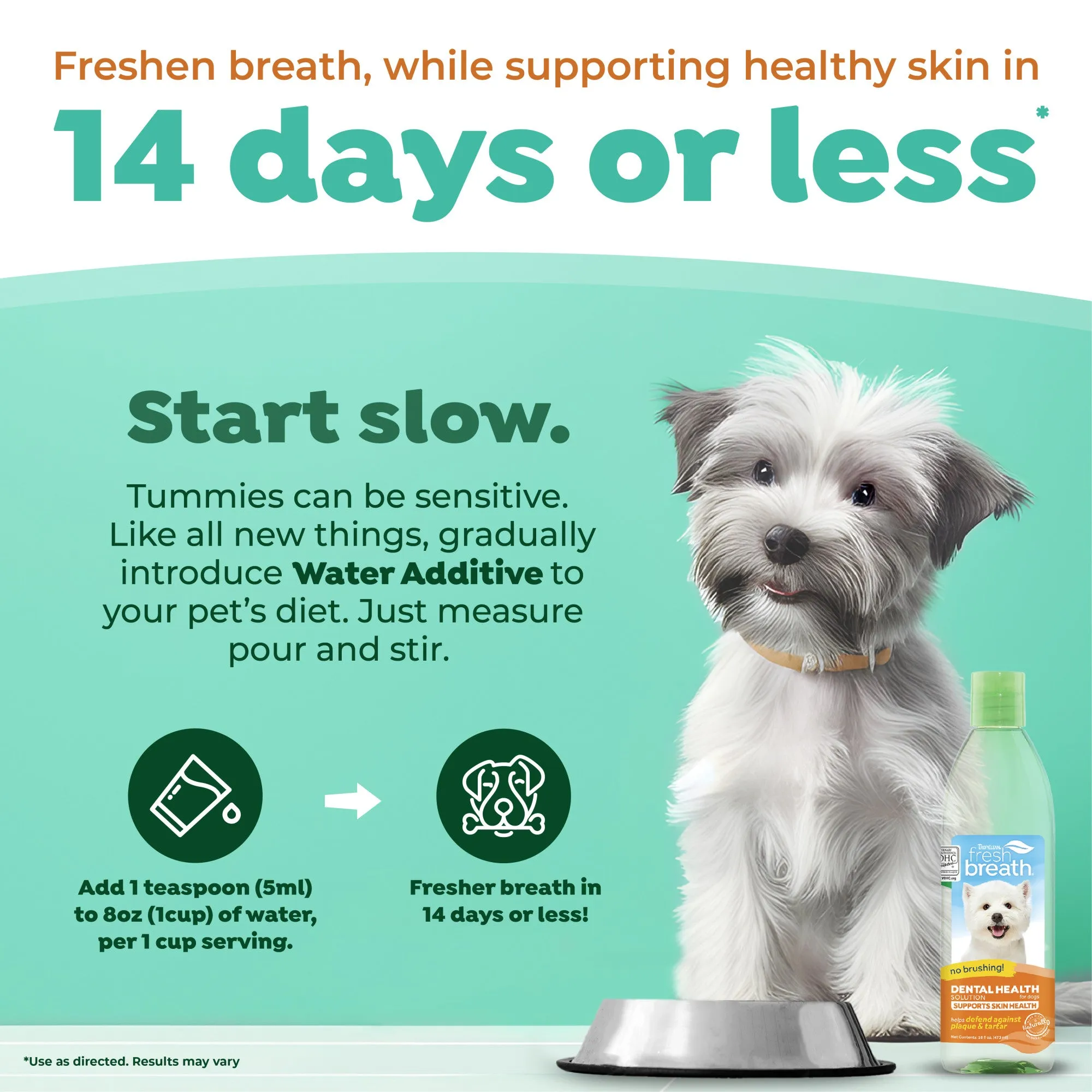 TropiClean Fresh Breath Dental Health Solution Supports Skin Health 473ml