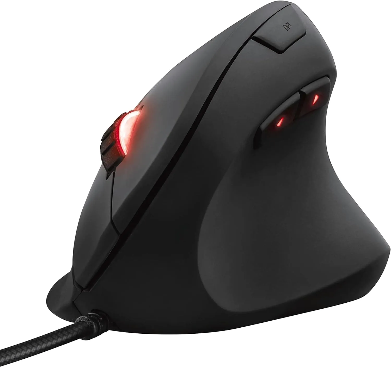 Trust Gaming Mouse GXT 144 Rexx, Vertical Ergonomic Mouse, 250-10,000 DPI, 6 Programmable Buttons, Advanced Software, Adjustable RGB Lighting, USB Computer Mouse for PC, Laptop, Windows, Mac - Black