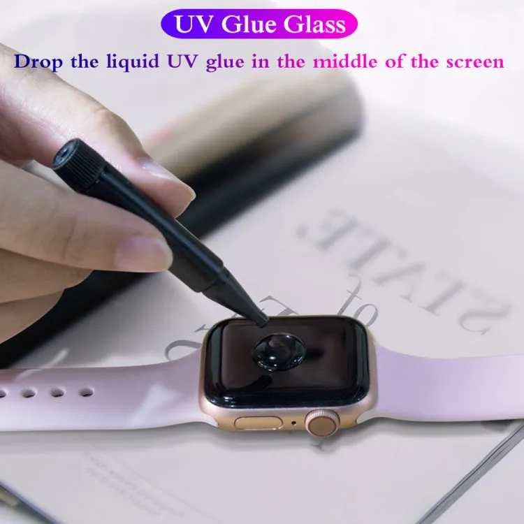 UV Liquid Curved Full Glue Full Screen Tempered Glass for Apple Watch Series 42mm