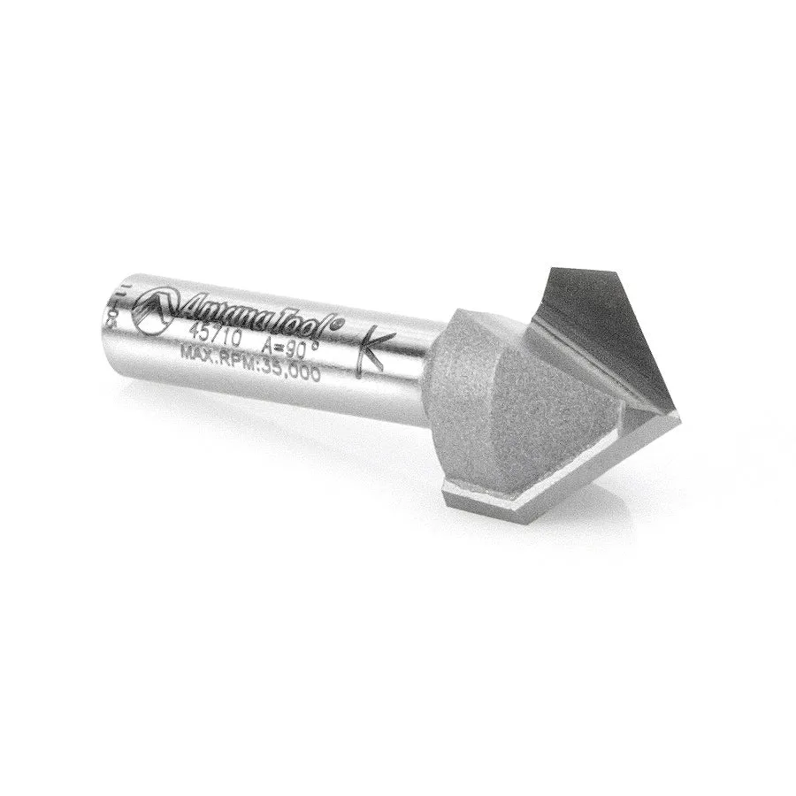 V Groove Router Bit | 90°x 1⁄2 Dia x 1⁄2 x 1⁄4" Shank | 45704 | 738685857045