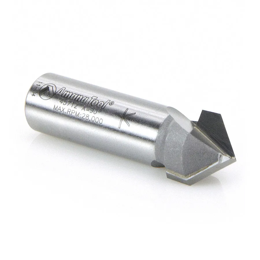 V Groove Router Bit | 90°x 5⁄8 Dia x 1⁄2 x 1⁄2" Shank | 45712 | 738685857120