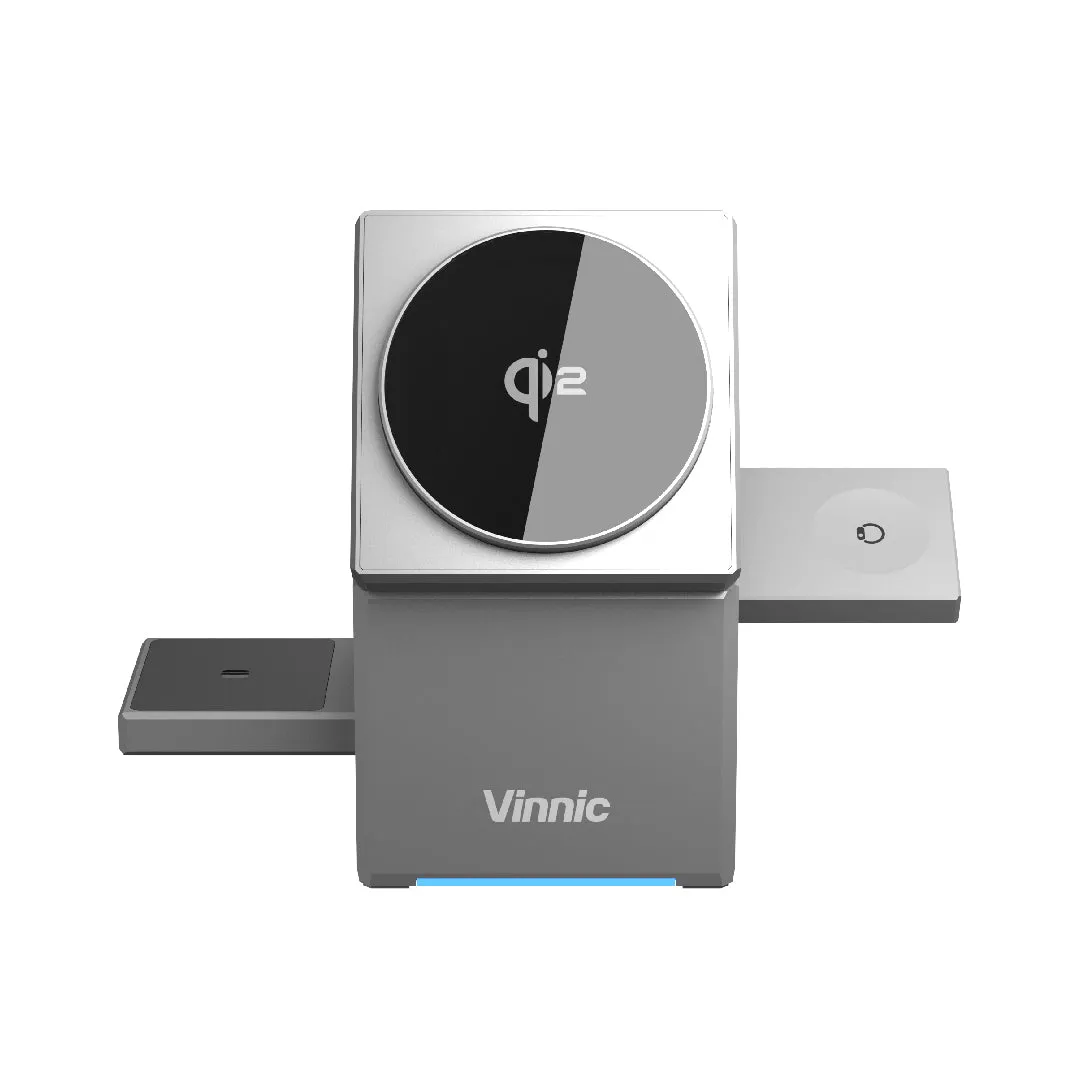 Vinnic OWL PEAK 3-in-1 Qi2 Magnetic Wireless Charger