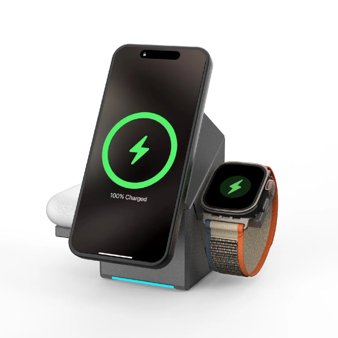 Vinnic OWL PEAK 3-in-1 Qi2 Magnetic Wireless Charger