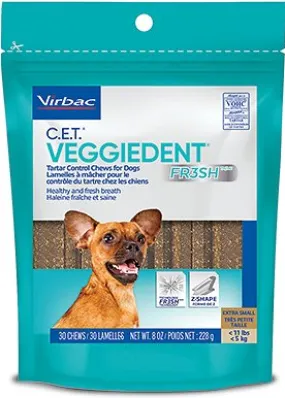 Virbac C.E.T. VeggieDent FR3SH Tartar Control Dog Chews