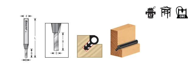 Weatherseal Router Bit | 1⁄8 Dia x 1⁄2 x 1⁄4" Shank | 43813 | 738685438138