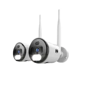 Wi-Fi IP Plug In 4K Spotlight Cameras with 2-Way Audio and Audio Alerts and Sirens - 2 Pack - White