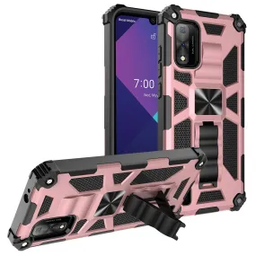 Wiko Ride 3 Case [Military Grade] Ring Car Mount Kickstand w/[Tempered Glass] Hybrid Hard PC Soft TPU Shockproof Protective Case - Rose Gold