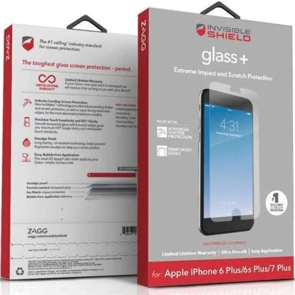 Zagg Glass   Screen Protector for iphone 6/7/8 Plus 5.5" Clear - I7LLGC-F00